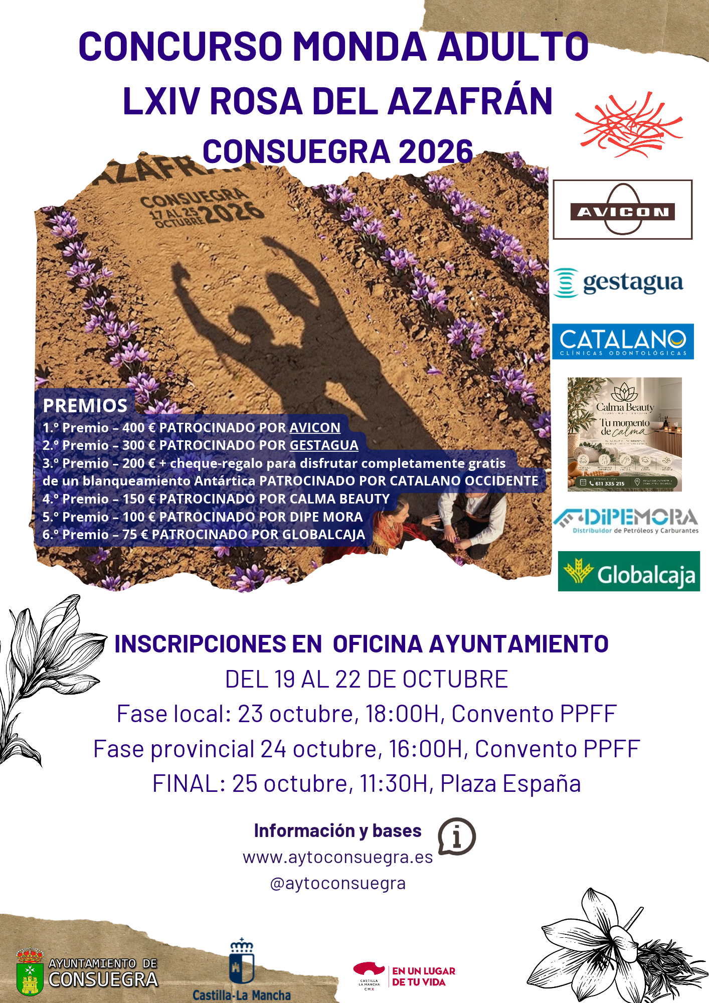 Consuegra celebra el Concurso de Monda Rosa del Azafrán 2026 para adultos
