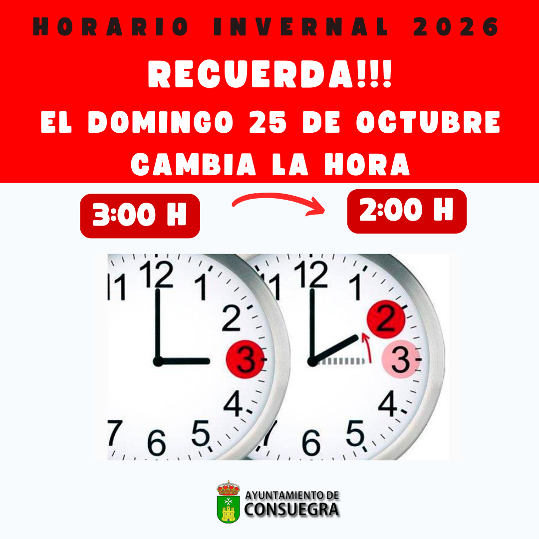 Consuegra se prepara para el cambio al Horario de Invierno